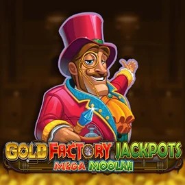 Jackpots logo of Gold Factory Jackpots Mega Moolah from Aurum Signature Studios at Scooore Casino