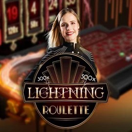 Lightning Roulette slot logo by Evolution at Scooore Casino