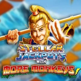 Stellar Jackpots with More Monkeys slot logo by Lightning Box Game at Scooore Casino